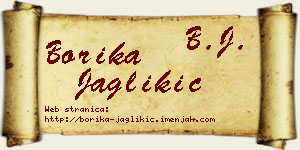 Borika Jaglikić vizit kartica